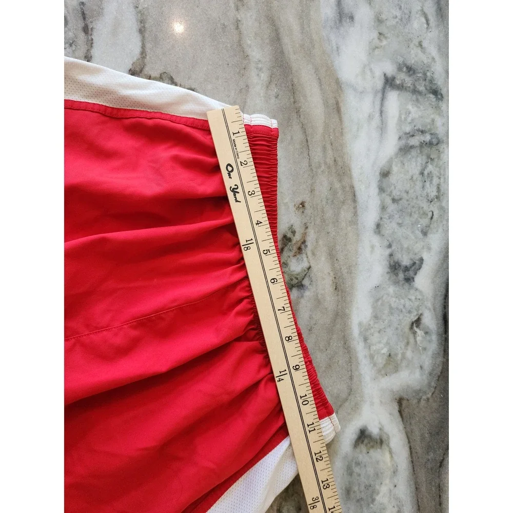 Nike Dri-FIT Tempo Red White Mesh Running Shorts Womens Small
